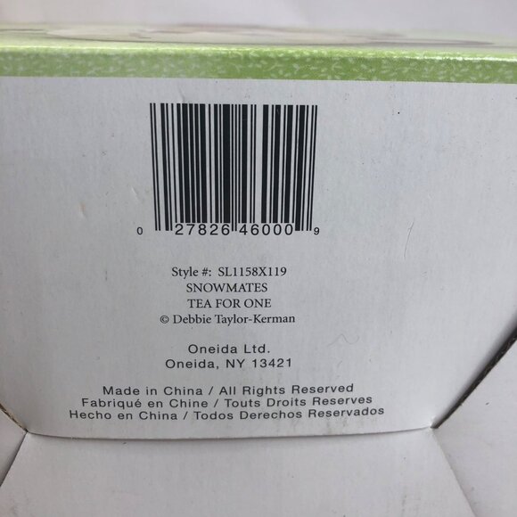 Oneida SnowMates Tea for One Hand Painted Teapot & Cup New Open Box - Picture 4 of 14